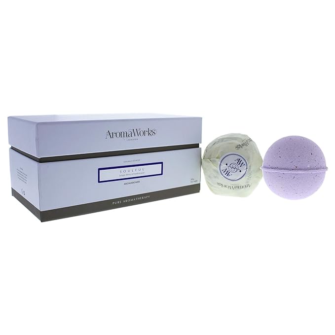 Aromaworks Soulful Aromabomb Duo - Lift Your Mind and Invigorate Your Senses - Features an Exotic, Woody Aroma - Key Ingredients of Juniper Berries, Patchouli and Frankincense - 2 X 8.81 Oz Bath Bomb