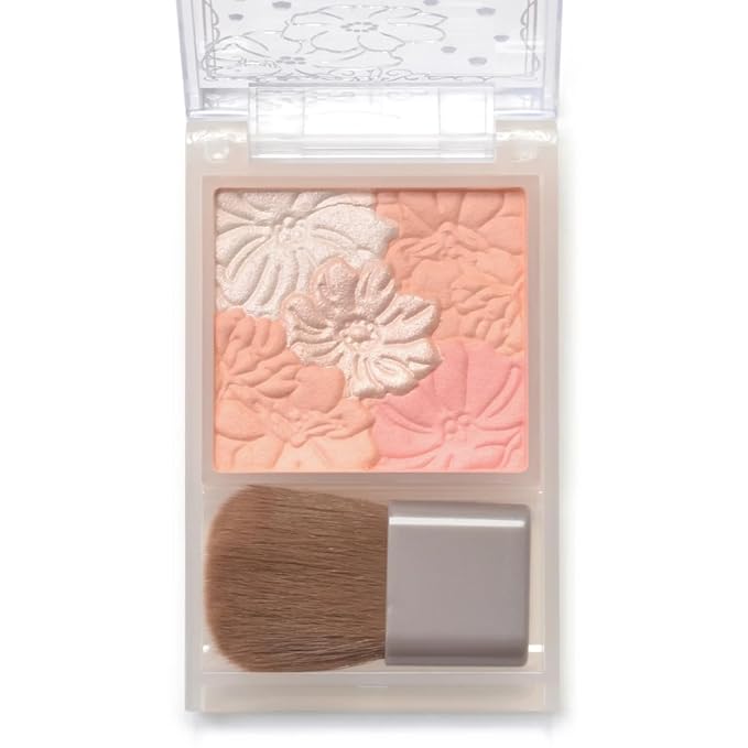 CANMAKE - Glow Fleur Cheeks Blend Type - Moisturizing Plant-Based Silky Smooth Long Lasting Powder - 0.19oz (5.4g) (B01 Cotton Coral)