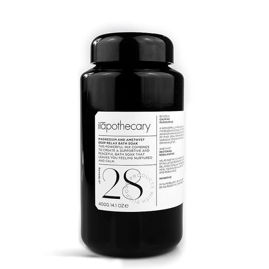 ilapothecary Magnesium and Amethyst Deep Relax Bath Soak - Gluten Free - Mineral Salt Magnesium Bath Soak - Alcohol and Nut Free - 14.1 oz
