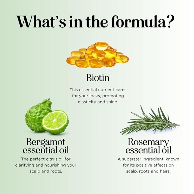 Woodsy Biotin Shampoo for Thinning Hair - Volumizing Shampoo for Fine Hair with B Vitamins Rosemary Bergamot Spruce & Tea Tree Oils - Paraben Silicone and Sulfate Free Vegan Formula (16 Fl Oz)