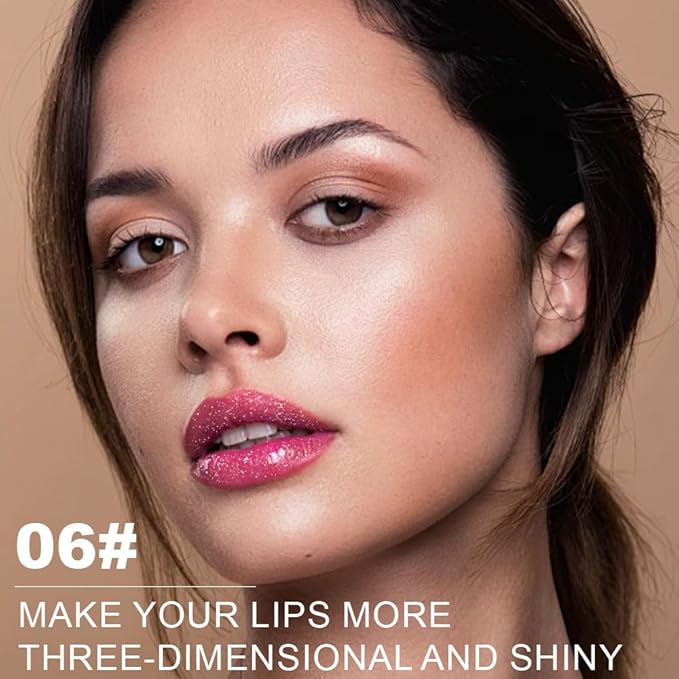 Kaely Glitter Metallic Lipstick Makeup, Shimmer Metallic Lipsticks for Women, High Pigmented Lip Gloss Long Lasting Waterproof Smudge Proof, Vegan & Cruelty-Free, 06