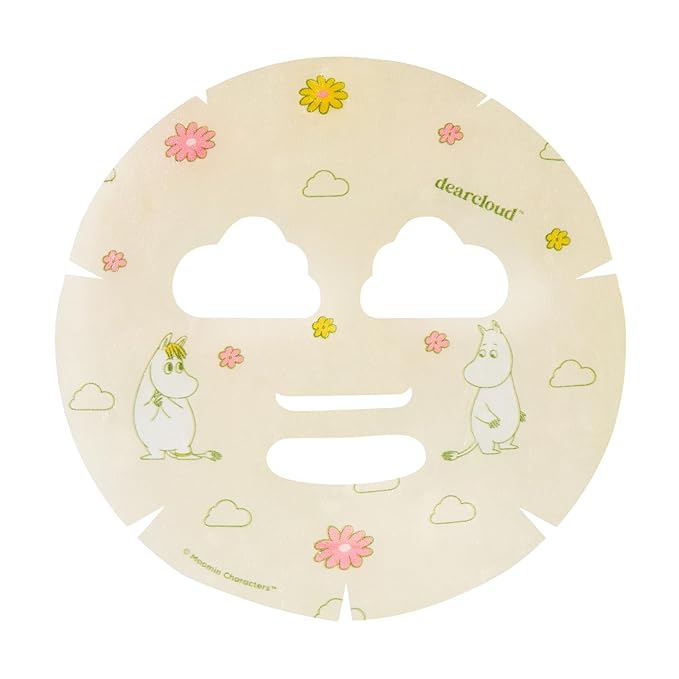 dearcloud Moomin' Clear Jewel Dew Essence Face Mask, Korean Sheet Mask - Allantoin, Niacinamide & Cica (3 Count)