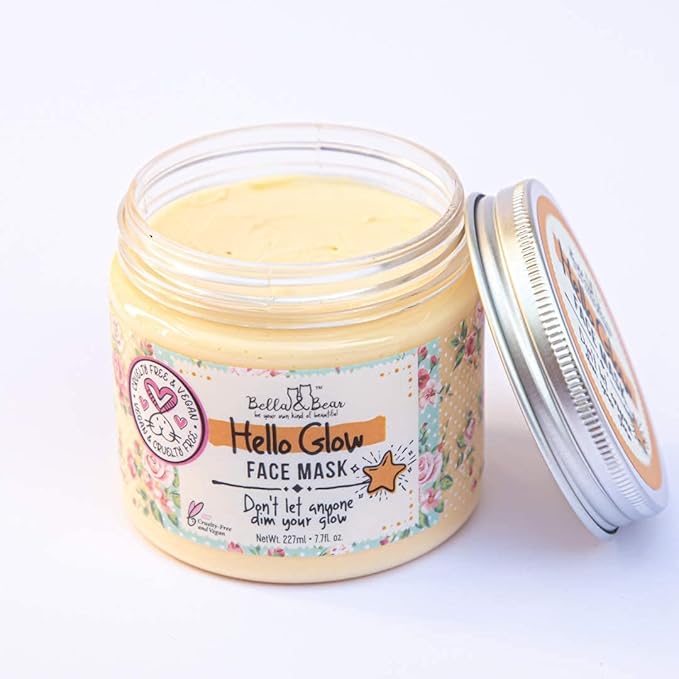 Bella & Bear Hello Glow Face Mask for refining and brightening - Vegan - 6.7oz