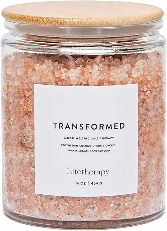 Lifetherapy Himalayan & Dead Sea Salt Soak – Transformed | Clean, Skin-Loving Formula | Vegan & Gluten Free Hydrating | Nourishing Vitamins | Bath Salts | Free of Parabens, Sulfates & Phthalates 16oz