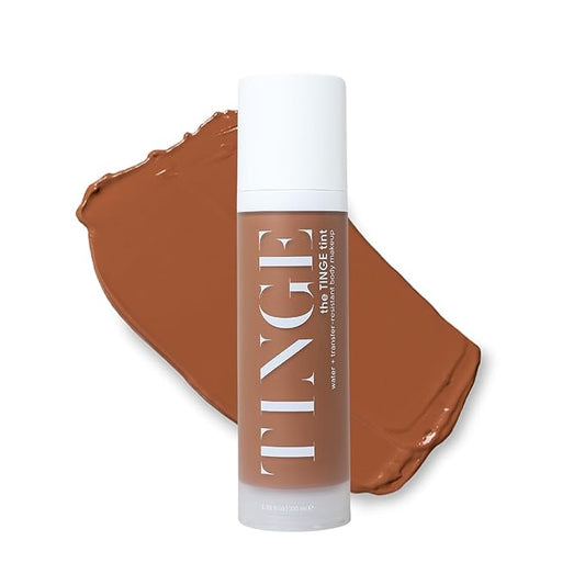 Tinge Body Makeup, Water & Transfer Resistant, Medium Coverage Cream, Lasts Up to 48 Hours, For All Skin Types, Fragrance Free, Vegan, American Made, 3.38 Fl Oz. - Deep Warm