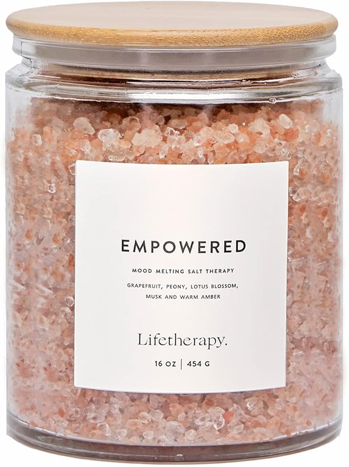 Lifetherapy Himalayan & Dead Sea Salt Soak – Empowered | Clean, Skin-Loving Formula | Vegan & Gluten Free Hydrating | Nourishing Vitamins | Bath Salts | Free of Parabens, Sulfates & Phthalates 16oz