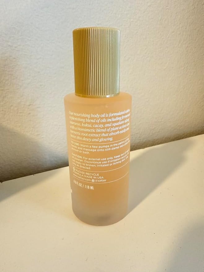 Saltair Body Oil – Luxurious After Shower and Bath Oil for Women and Men. Botanical, Non-Greasy, Well-Absorbing Moisturizer for Hydrating Dry Skin – 4oz Bottle, Golden Hour Scent