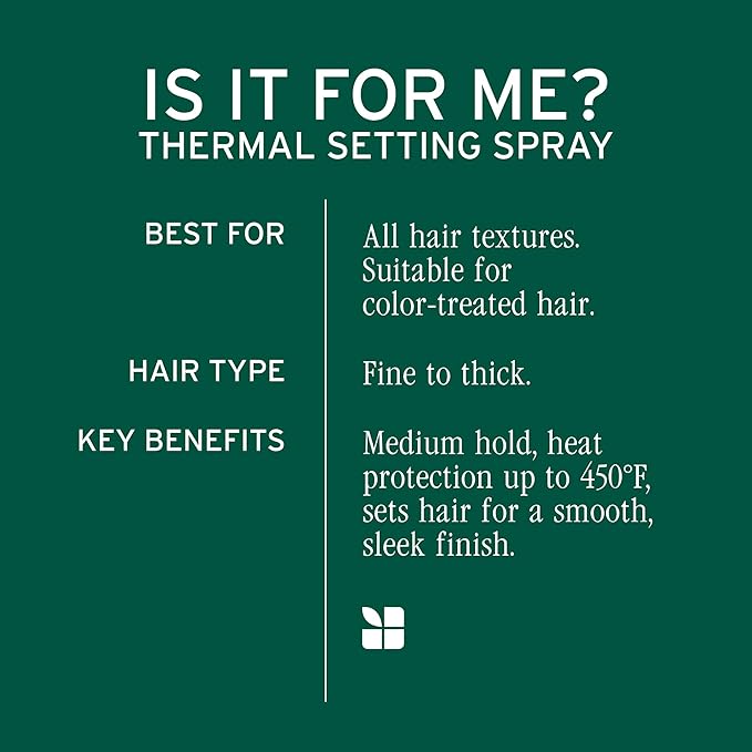 Biolage Thermal Setting Spray - Strengthens Hair,Guards Against Heat Styling,Hair Spray,Vegan,Paraben-Free,8.5 Fl Oz,(Pack of 2)