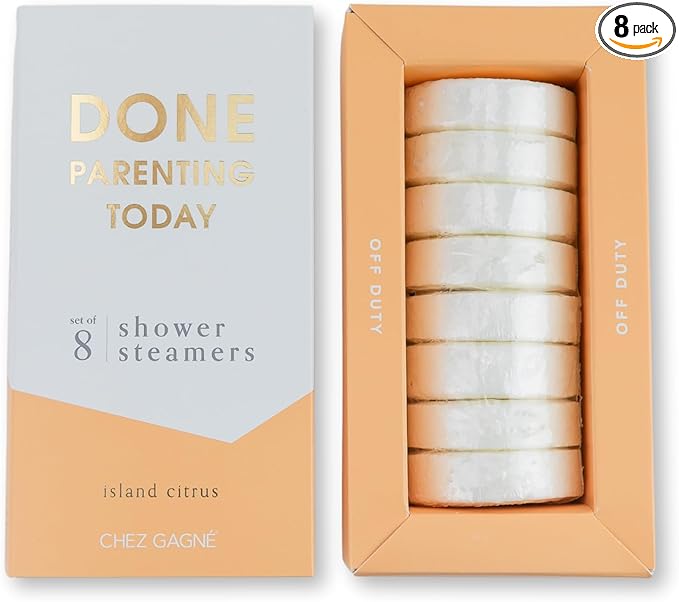 Aromatherapy Shower Steamers - Done Parenting Today - Island Citrus, Set of 8 - Vegan, Cruelty-Free, Made in USA - Paraben, Sulfate & Phthalate-Free - Funny Parent Gift