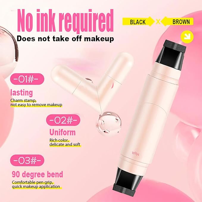 2 Pcs Eyeliner Stamp Set, Waterpoof Natural Foldable Eyeliner Stamp for Perfect Wings,Smudge Proof, Long-Lasting Eye Makeup (Black+Brown)