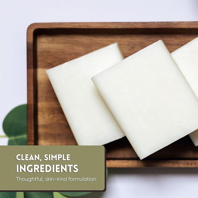 Amish Farms Fragrance-Free Bar Soap Bar w/All Natural Bentonite Clay | Vegan | Made in USA, Moisturizing for Sensitive Skin | Women & Mens Face & Body Bar Soap | 5 Ounce Each (5 Bars)
