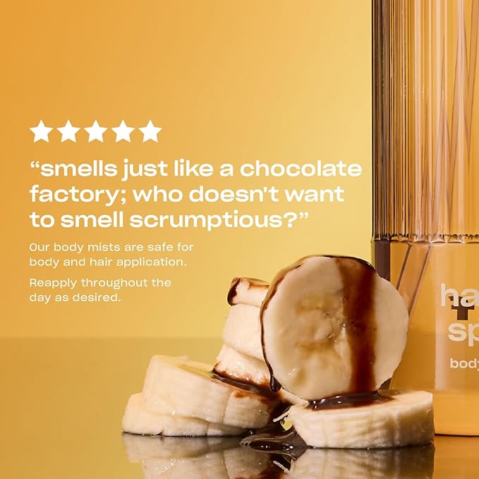 Snif Hazel Split Body Mist 8oz, Gourmand Chocolate Hazelnut Fragrance Mist for Body & Hair, Cocoa, Banana & Coconut, Clean, Vegan, Cruelty Free
