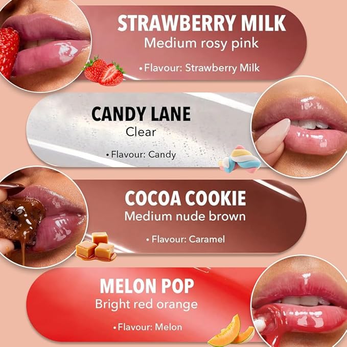 Tinted Lip Serum Melting Lip Balm, Hydrating Tinted Lip Balm For A Glossy Finish & Soft, Nourished Lips with Plumping Polypeptides, Supple Lips, Vegan & Cruelty-Free (04#Candy Lane)