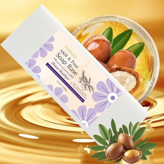 5.2 lb Shea Butter Soap Base for Making, with Shea Butter/Goat Milk/Honey/Oatmeal/Cocoa Butter/Clear, Moisture, Natural Glycerin Melt and Pour White Soap Base