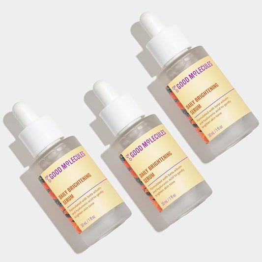 Good Molecules Daily Brightening Serum Pack 3 – 1 fl oz / 30 ml Each | Lightweight Brightening Serum with Beta Arbutin 3% & Hyaluronic Acid for Even-Looking Skin