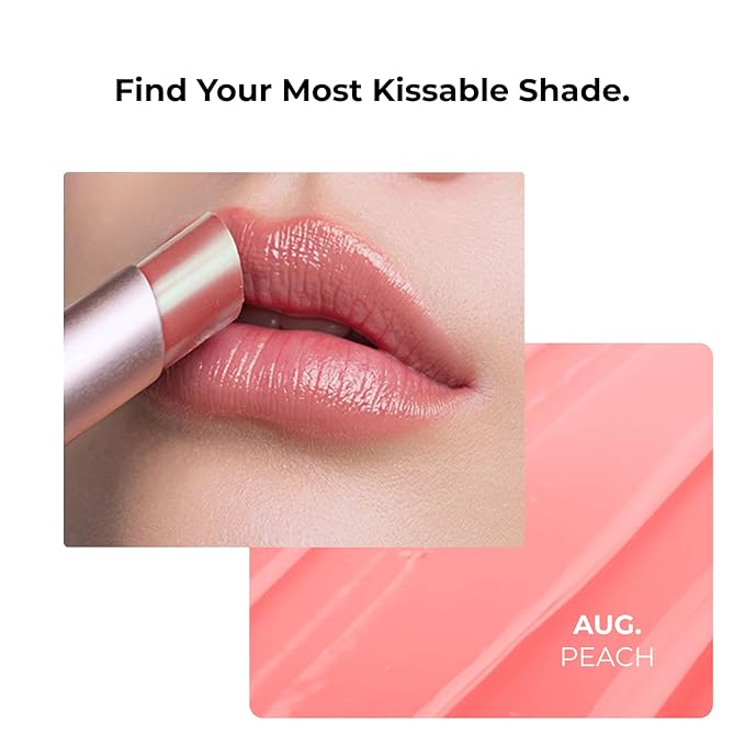 Color In Balm – Vegan 3-in-1 Tinted Lip Balm with Jeju Camellia Oil | Hydrating, Non-Sticky, Clean Beauty Lip Care for Soft, Naturally Tinted Lips | 4g (0.14oz) (#4 AUG. Peach Fresh Peach Pink)