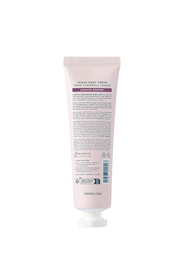 VOESH Vegan Body Creme Moisturizer - K-Beauty Korean Skincare - Jasmine Soothe (3oz)