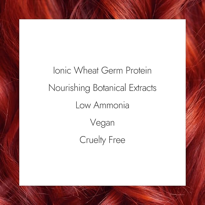 Ion Permanent Creme Hair Color 6RV Light Burgundy Blonde, Vegan, Cruelty Free, PPD Free, 100% Gray Coverage, Long Lasting, Fade Resistant Color, 2.05 oz