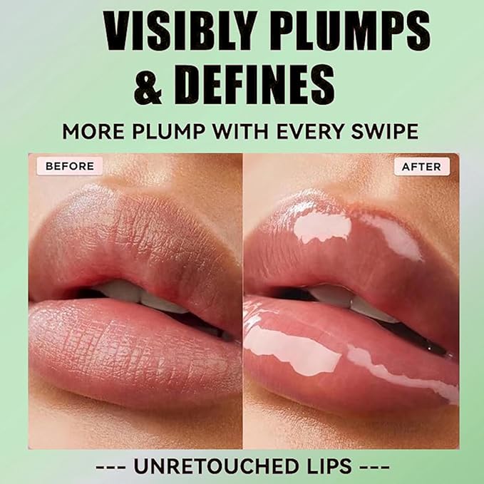 4 Colors Big Brush Head Lip Oil, Smooth Glossy Lip Glow Oil, Ultra-Hydrating & Nourishing, Long Lasting Fresh Transparent Tinted Plumping Lip Oil, Non-Sticky Formula (SetA)