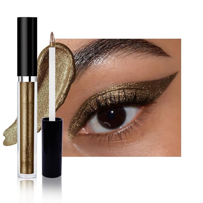 SUAKE Liquid Sparkling Glitter Eyeshadow Stick Pack - High Pigment Shimmer Metallic Eye Shadow, Long-Lasting, White Blue Black Gold Purple Bold Colors,Quicking-Dry (9#-Taupe, Pack of 1)