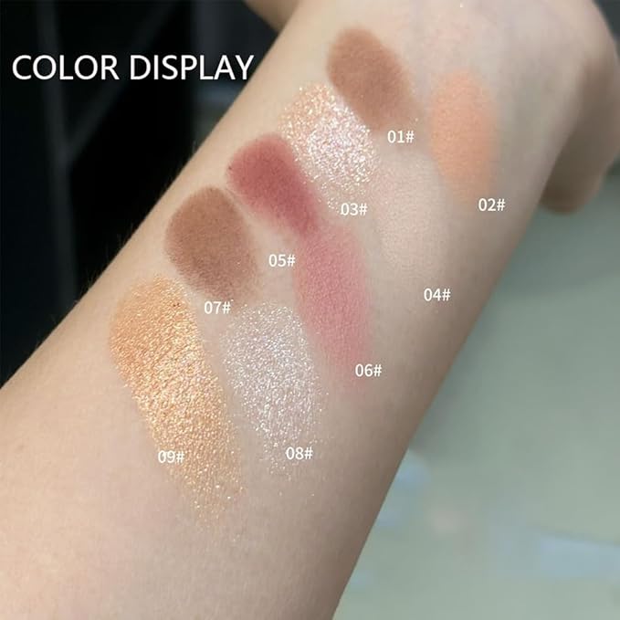Pink Shimmer Single Eyeshadow Makeup Powder Palette，High Pigment Blendable Formula Eye Make-up for Women，Neutral Eye Shadow，sombras para ojos，Longwear Waterproof，Vegan & Cruelty-Free，Eyeshadow Gift