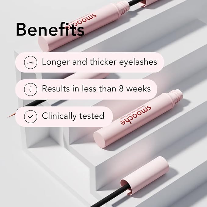 Smooche Eyelash Growth Serum – Clinically Tested for Longer, Thicker Lashes in 8 Weeks – Vegan, Hormone-Free & Cruelty-Free Lash Enhancer