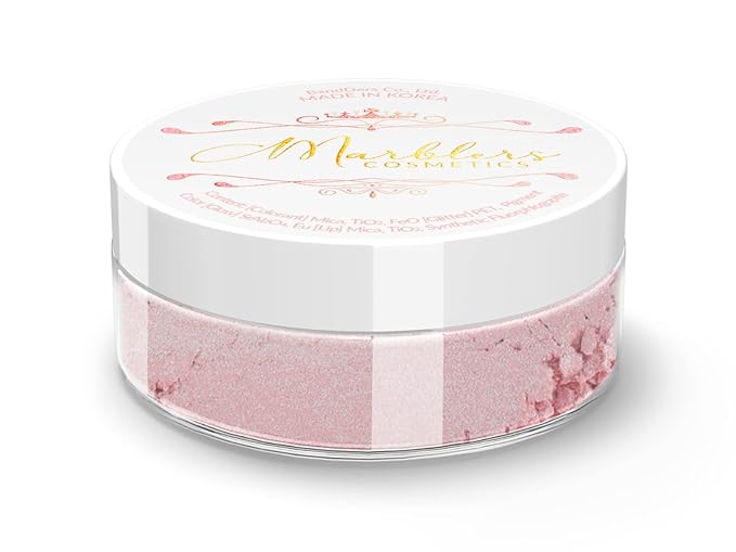 MARBLERS Fine Natural Mica Powder [Eggshell Pink] 0.11oz (3g) | Highly Pigmented | Non-Toxic, Vegan, Cruelty-Free | Eyeshadow, Body Butter, Nail Polish, Nail Art | Party, Body, Face Makeup