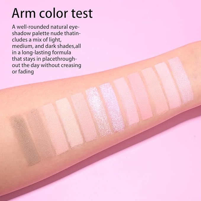 SUAKE Nude Pink Eyeshadow Palette, Matte & Shimmer, High Pigmented 12 Colors Brown Purple Eye Shadow Primers for Eye Makeup, Korean Powder Palet de sombras de ojos (03# Ice Cream)