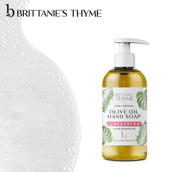 Brittanie’s Pure Castile Liquid Soap Refill, Unscented, 12 Ounce 3 Pack | Dish Soap, Hair & Body, Home, Gentle and Pure, Made with Natural Luxurious Oils, Vegan & Gluten Free Non-GMO