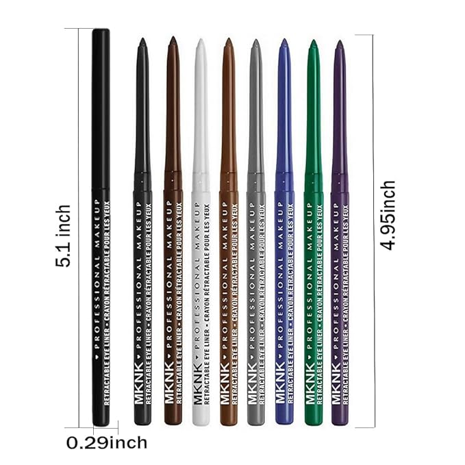 4Pcs Retractable Creamy Eyeliner & Eyeshadow Sticks for Women, Black White Brown Blue Purple Green Gray Colors, Ultra Pigmented Eye Pencils, Matte Satin Finish,Vegan,Cruelty-Free (4 Pcs: 09# Violet)