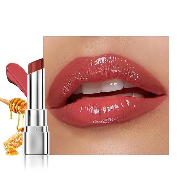 Honey Tinted Lip Stain Lip Gloss, Sheer Hydrating Lip Balm, Moisturizing Lip Color for All Skin Tones, Nourishing Lipstick with a Hint of Natural Black Cherry Tint (A03)