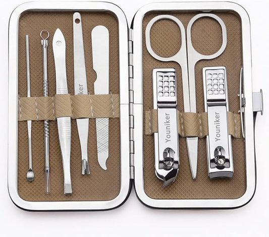 8 Pieces Manicure Set Nail Clippers Pedicure Kit Toenail Beauty Tool Portable Set for Home Travel Gift for Men and Women