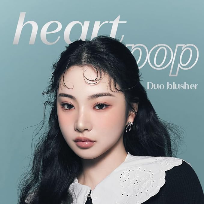 ETUDE Heart Pop Duo Blush, Pink & Beige Orange Cheek Colors, Radiant Glow & Glossy Finish, Blendable Layering Formula, Korean Makeup Artist Collab, Compact 0.2 oz – Envy Room
