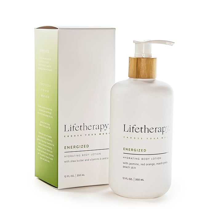 Lifetherapy Hydrating Body Lotion – Energized | Clean, Skin-Loving Product| Vegan & Gluten Free | Lightweight | Thoughtfully Crafted Fragrance 12oz