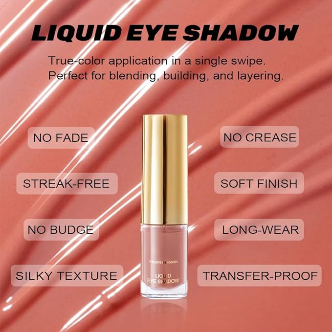 Warm Rose Matte Liquid Metallic Eyeshadow, Longwear Eye Shadow Makeup For Older Women, Buildable Highly Matte Eye Shadow Cream in Finishes, Vegan & Cruelty-Free, (04#Warm Rose)