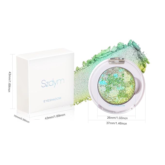 Chameleon Multichrome Eyeshadows,1 Pot=3 Shifting Colors, Single Eyeshadow Pot,Vegan Neon-Rainbow Shift,Pure Mineral Pigments, Long-Lasting Silk Glide,Smooth and Highly Pigmented shade