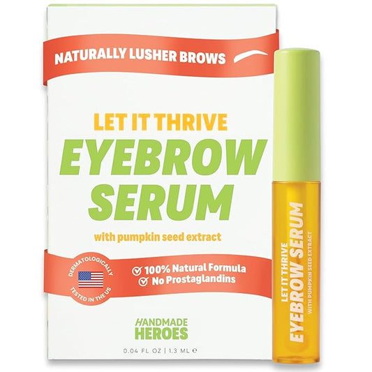 Handmade Heroes Eyebrow Growth Serum – Natural Vegan Brow Enhancer with Rosemary & Pumpkin Seed Oil – Prostaglandin Free Serum for Thicker, Fuller Looking Brows – Gentle & Nourishing Formula