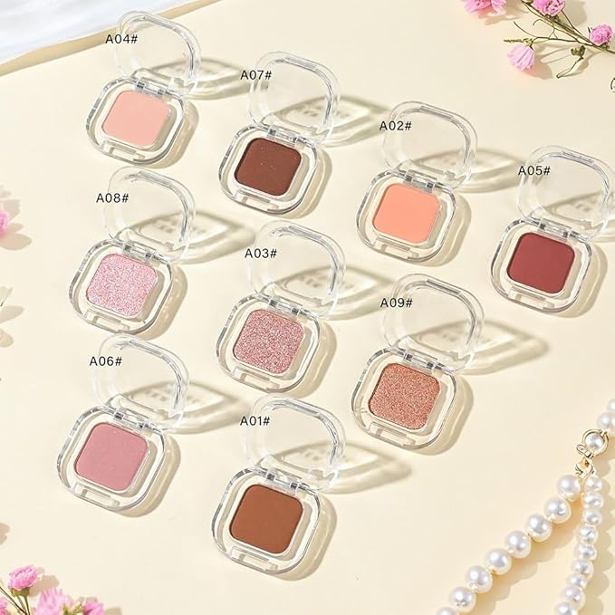 Red Brown Matte Single Eyeshadow Makeup Powder Palette，High Pigment Blendable Formula Eye Makeup for Women，Neutral Eye Shadow，sombras para ojos，Longwear Waterproof，Vegan & Cruelty-Free，Eyeshadow Gift