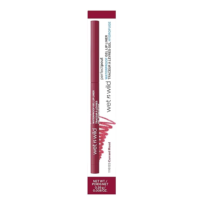 wet n wild Perfect Pout Gel Lip Liner, Rich Creamy Long Lasting Color, Well-Defined and Flawless Application, Vegan & Cruelty-Free - Currant Mood