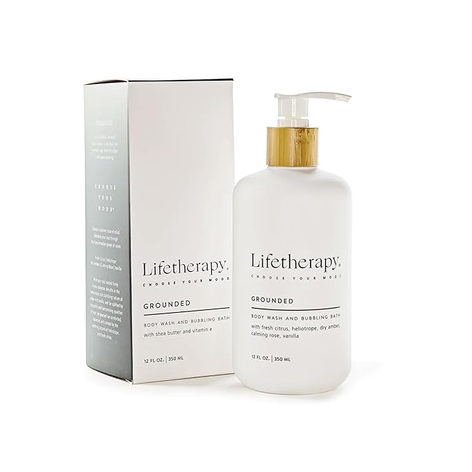 Lifetherapy 3-in-1 Body Wash, Bubble Bath & Hand Wash – Grounded | Clean, Skin-Loving Formula | Vegan & Gluten Free | Nourishing & Revitalizing | Free From Parabens, Sulfates & Phthalates12oz