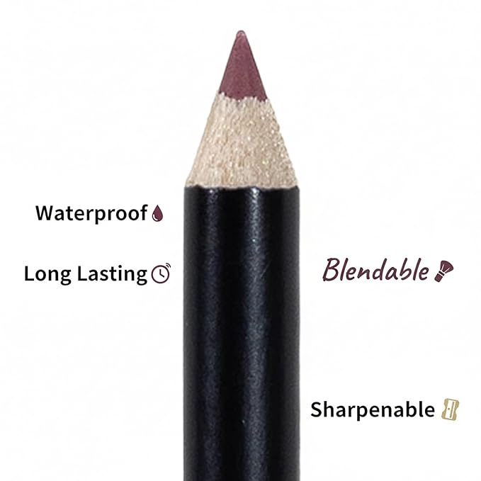 Mynena Mauve Nude Creamy Matte Waterproof Lip Liner | Long Lasting Transfer-Proof | Sharpenable | Blendable Pencil for Defined Lips