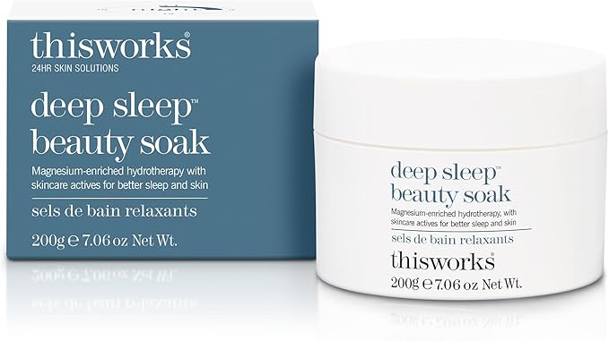 This Works Deep Sleep Beauty Bath Soak 200g - Luxury Bath Salts with Muscle Soothing Minerals Magnesium and Zinc, with Vitamin E for Brighter Skin