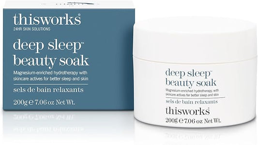 This Works Deep Sleep Beauty Bath Soak 200g - Luxury Bath Salts with Muscle Soothing Minerals Magnesium and Zinc, with Vitamin E for Brighter Skin
