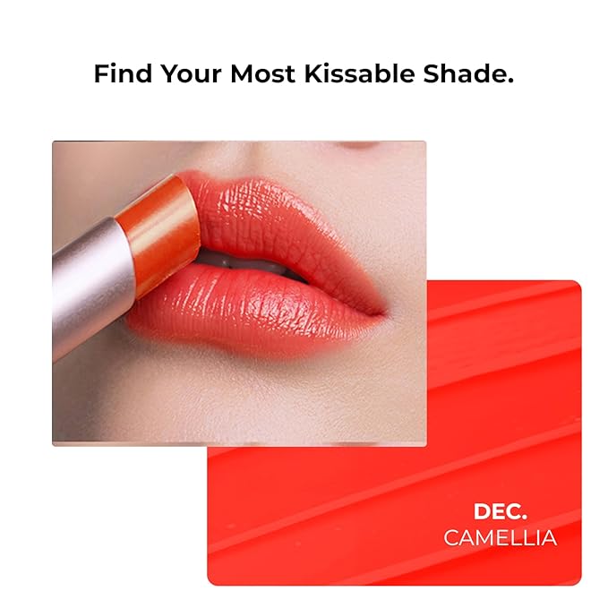 Color In Balm – Vegan 3-in-1 Tinted Lip Balm with Jeju Camellia Oil | Hydrating, Non-Sticky, Clean Beauty Lip Care for Soft, Naturally Tinted Lips | 4g (0.14oz) (#1 DEC. Camellia Red Coral)