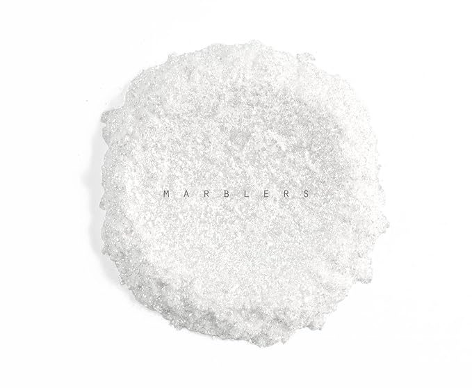 MARBLERS Chunky Natural Mica Powder [Luna Pearl] 0.11oz (3g) | Highly Pigmented | Non-Toxic, Vegan, Cruelty-Free | Eyeshadow, Body Butter, Nail Polish, Nail Art | Party, Body, Face Makeup