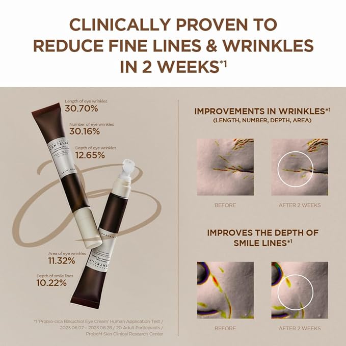 SKIN1004 Centella Probio-Cica Bakuchiol Eye Cream, Korean Eye Cream for Fine Lines with Centella, Hydrating Eye Treatment for Under Eye Area, Retinol Alternative, Korean Skin Care, 0.68 fl.oz / 20ml