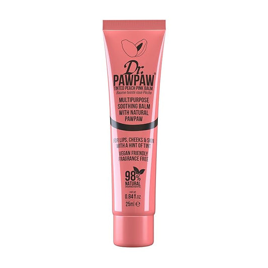 Dr. PawPaw Multipurpose Soothing Tinted Balm - Lip Balm for Lips, Cheeks, Eyes – Tinted Lip Balm - Lip Moisturizer with Pawpaw - Peach Pink - 0.84 oz