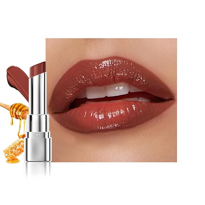 Honey Tinted Lip Stain Lip Gloss, Sheer Hydrating Lip Balm, Moisturizing Lip Color for All Skin Tones, Nourishing Lipstick with a Hint of Natural Black Cherry Tint (A01)