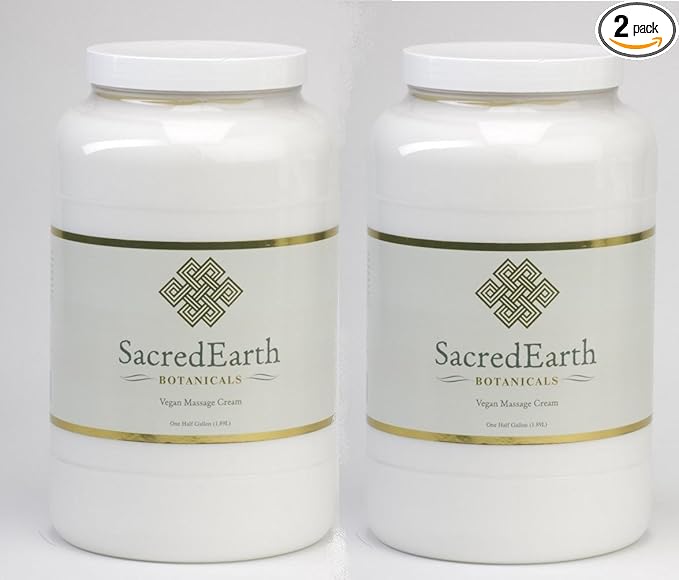 Vegan Massage Cream (1 Gallon (2-Pack)) - Unscented, Water Dispersible, Nut Oil Free, Gluten Free and Contains Only Certified Organic Oils and Extracts