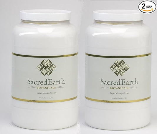 Vegan Massage Cream (1 Gallon (2-Pack)) - Unscented, Water Dispersible, Nut Oil Free, Gluten Free and Contains Only Certified Organic Oils and Extracts